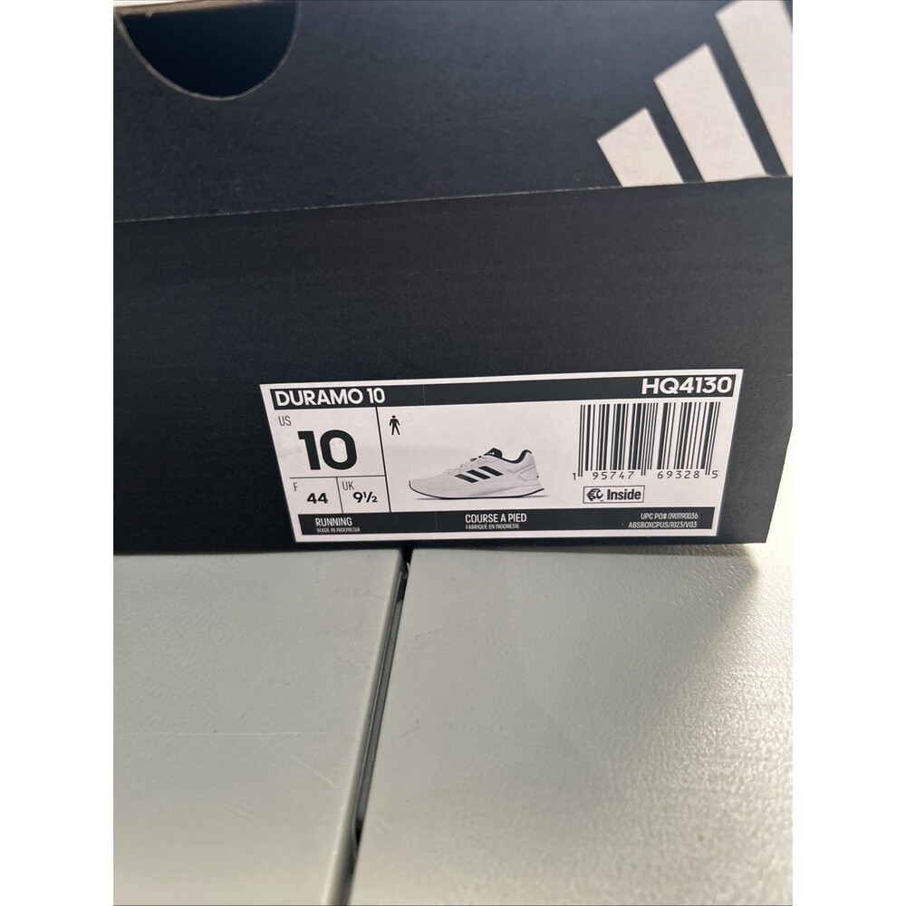 Adidas Duramo 10 Running Shoes Men's Size 10 White/Black - New With Box - Picture 6 of 9